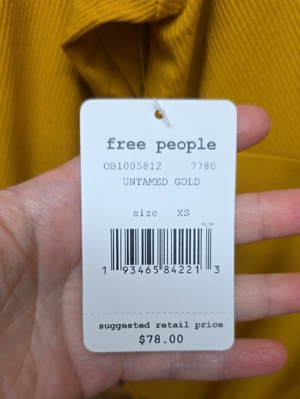 Free People Shimmy Shake Ribbed Open Back Oversized Tunic Top Gold  Size XS